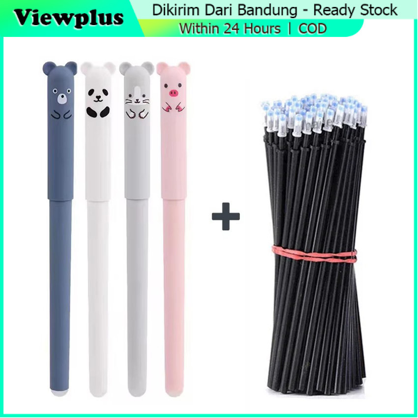

4Pcs Gel Pen Pulpen Pena 0.5mm + 20Pcs Refill Tinta Pulpen Gel Hitam Biru 0.5mm (Alat Tulis Stationery Perintilan Sekolah Lucu)