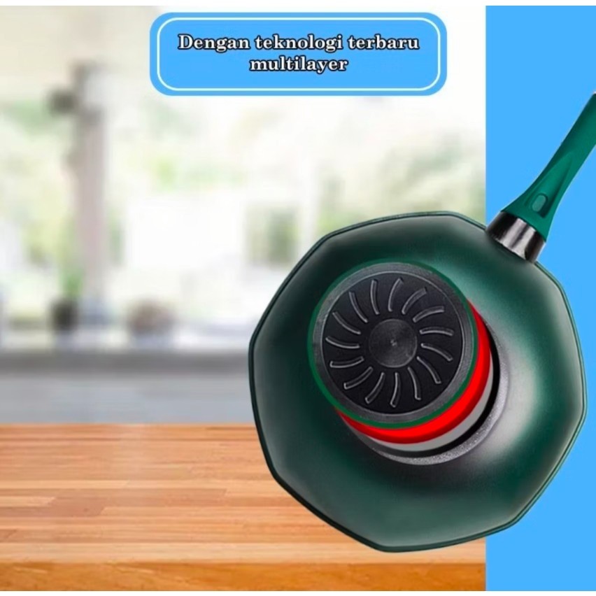 FRYPAN WAJAN KESEHATAN BATU MEDIS PERSEGI 8 DIAMETER 32 CM