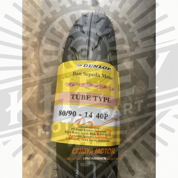 BAN DUNLOP BAN MOTOR MATIC DEPAN MERK DUNLOP 80/90-14 TUBETYPE
