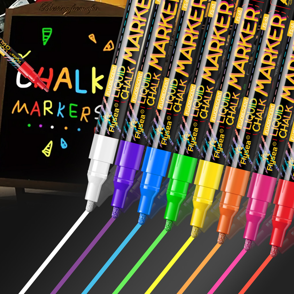 

Liquid Chalk Erasable LED Highlighter Fluorescent Marker Suit for Blackboard Glass Window Painting Advertisement Chalk