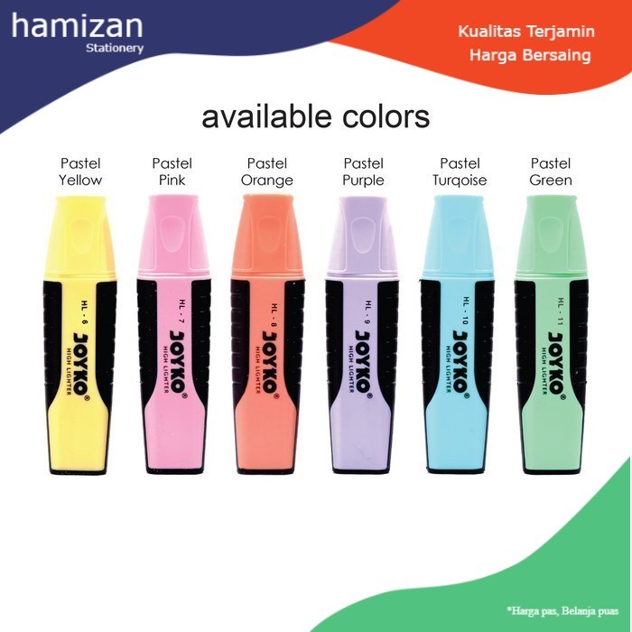 

Joyko Highlighter HL-11 Pastel Color Penanda Unik Murah Berkualitas - Pastel Yellow