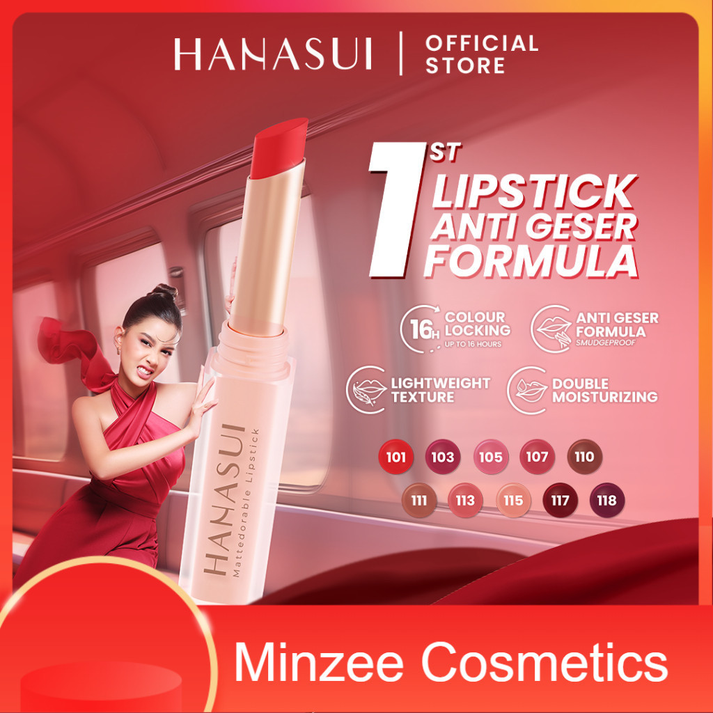 HANASUI MATTEDORABLE Lipstick -  Long Lasting Lipstick | HANASUI Lipstick | LIPSTICK ANTI GESER | Li