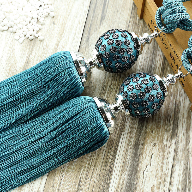 

Long Tassel Curtain Buckle Blossom Tie Hanging Ball European Luxury Tassel Curtain Buckle Strap Home Decoration Accessories