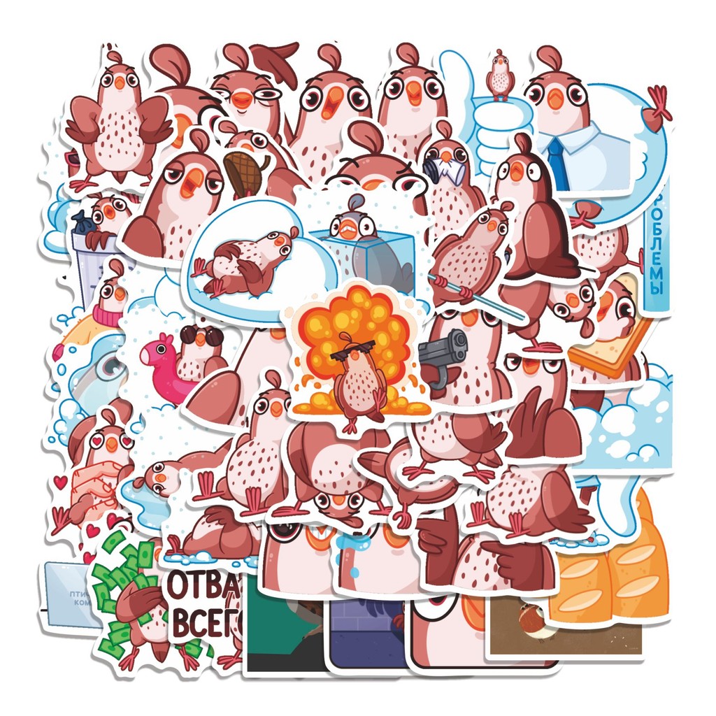 

COD 50 Pcs Stiker BIRD CATEDRAL Lucu Anti Air Untuk Dekorasi Notebook Sepeda Skateboard Handphone