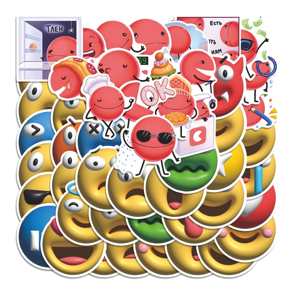 

COD 50 Pcs Stiker NYAMIK EMOTICOUS Lucu Anti Air Untuk Dekorasi Notebook Sepeda Skateboard Handphone