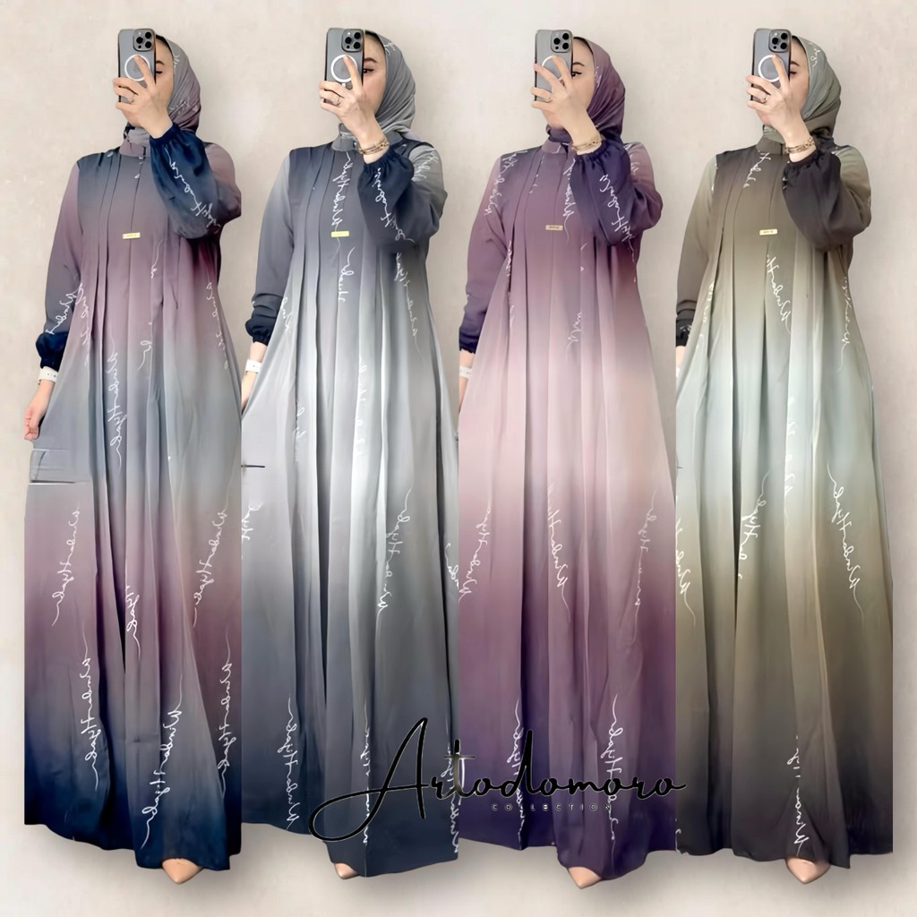Set hijab givani gamis wanita dress mewah busui friendly gamis ceruti hyget premium busui gamis sete