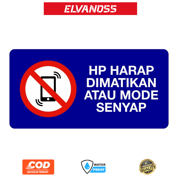 

STIKER RAMBU HARAP DIMATIKAN ATAU MODE SENYAP 30CM X 15CM FREE CUSTOM DESAIN STICKER