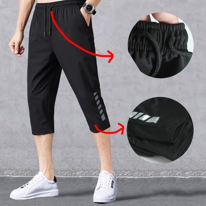 JUMANT Celana Jogger Pria 3/4 Jumbo Olahraga Running Sport Gym Fitness - POLOS, 5XL