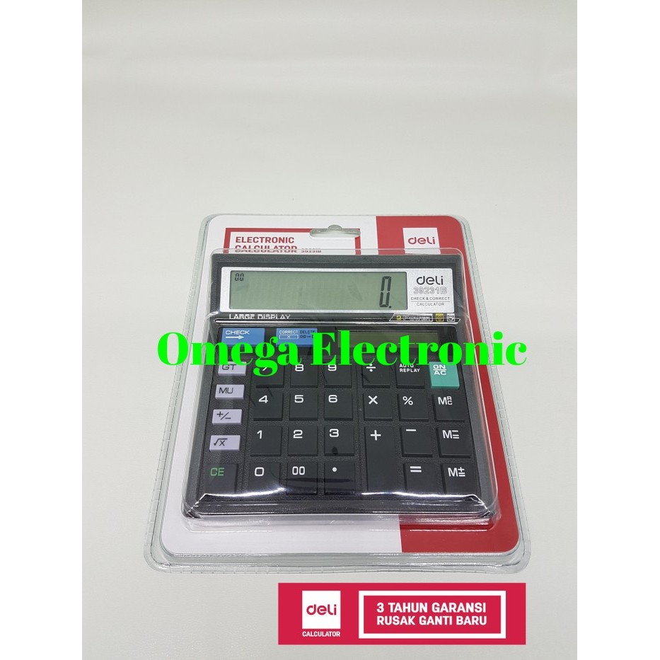 

[CLAUDEMM] Deli 39231 Calculator Check & Correct Desktop Kalkulator bukan CT-512 - Hitam