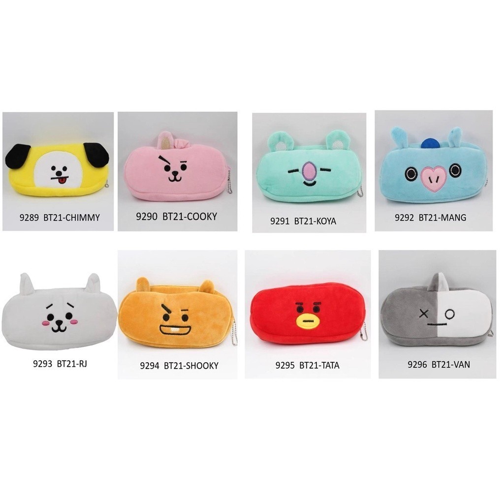 

ELBER BT21 Kotak Pensil Plushy Tempat Pensil Karakter Lucu Korea Pouch Makeup Kosmetik Y1483