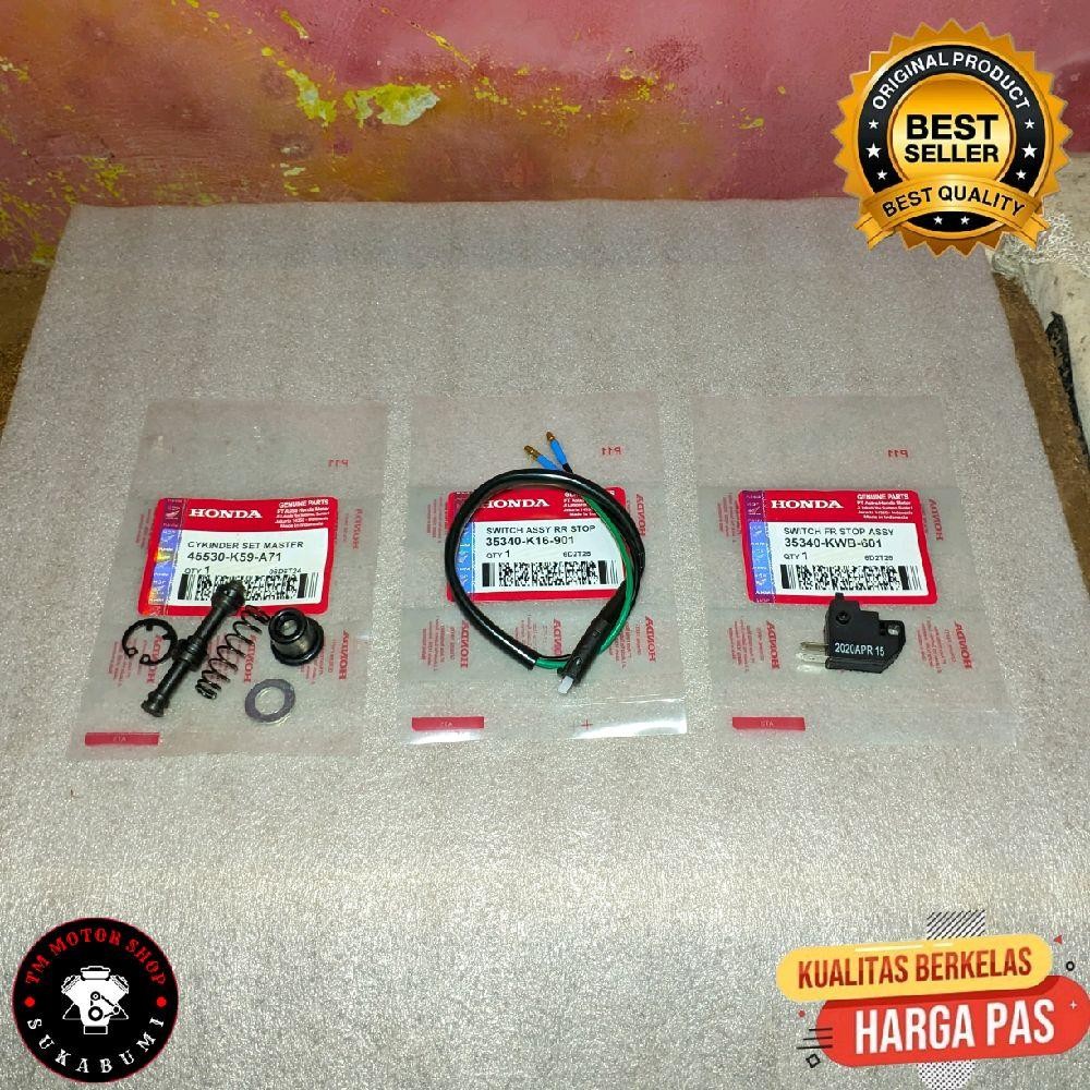 Paket Seal Master Rem Depan + Switch Swit Rem Depan Belakang Honda Vario 125 LED, Vario 150 LED, Gen