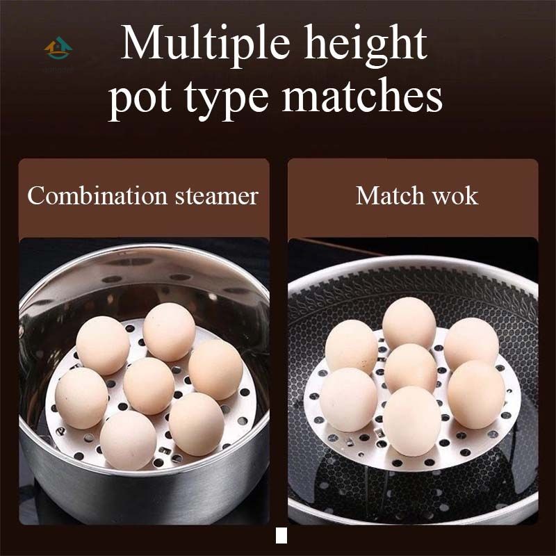 

CODRak Kukus Bulat Besar Stainless Steel Rak Kukus Telur 7 Lubang Baki Kukus Lipat