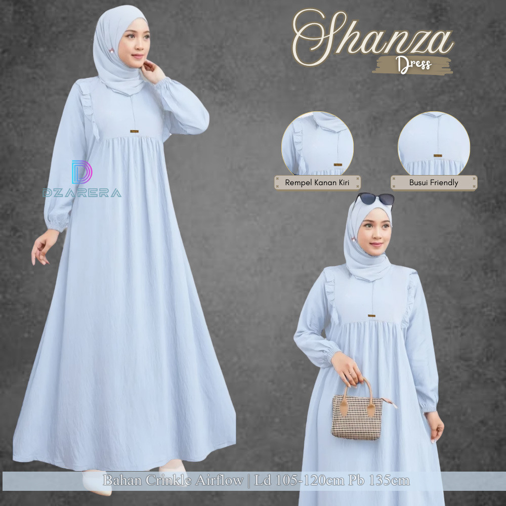 Gamis Putih Busui Polos Crinkle Airflow Muslim Syari