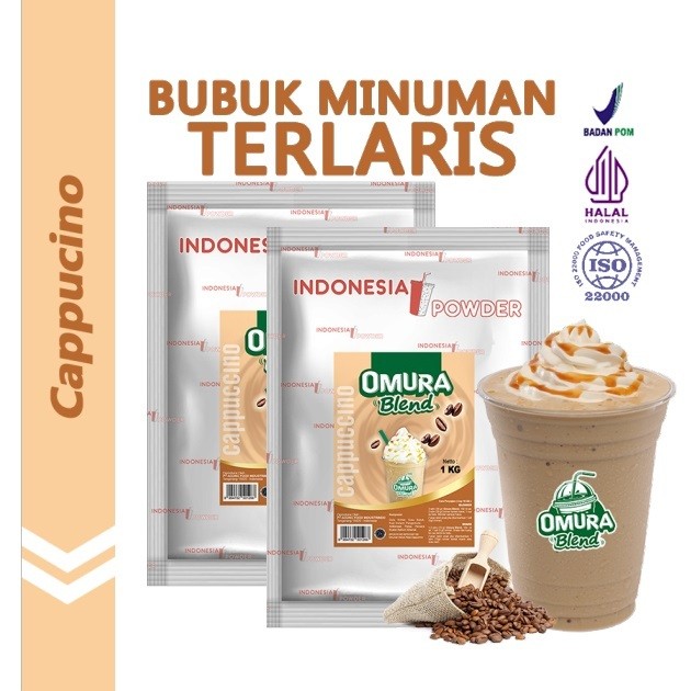 

[Bundle 2Bag x 1Kg] Rasa Cappucino Bubuk Minuman Premium Merk Omura Blend (Mix Gula)