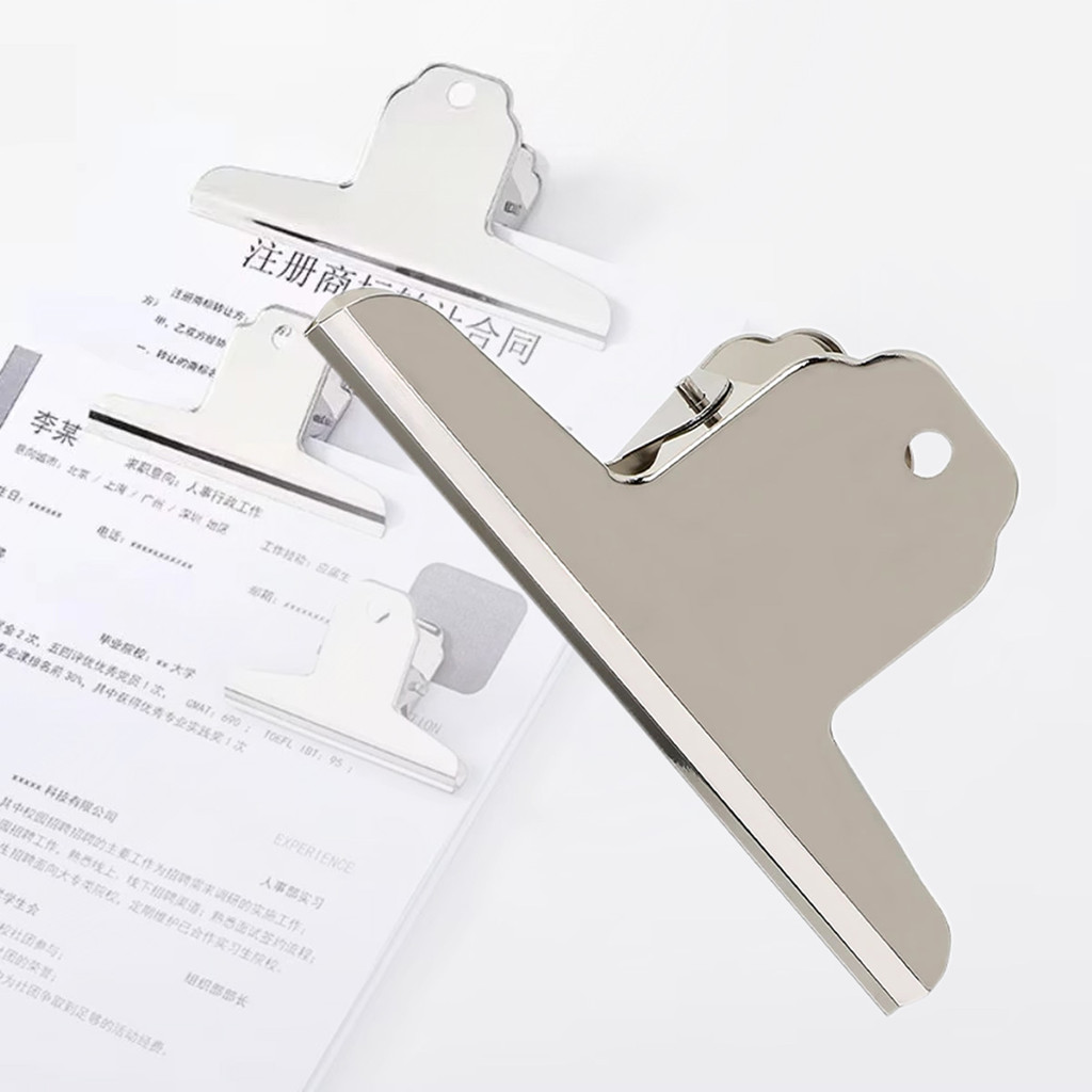 

[75/145mm ]Alat Tulis Klip / Besi Tahan Karat Jepitan Kertas / Bulldog Clip / Silver kertas buku Klip Alat Tulis