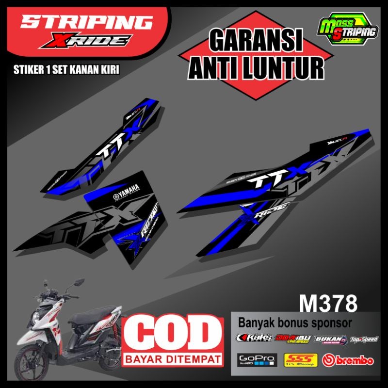 STRIPING X RIDE 155 X RIDE 115 ( M378 )- STICKER STIKER MOTOR X RIDE 115 X RIDE 115 LIST VARIASI YAM