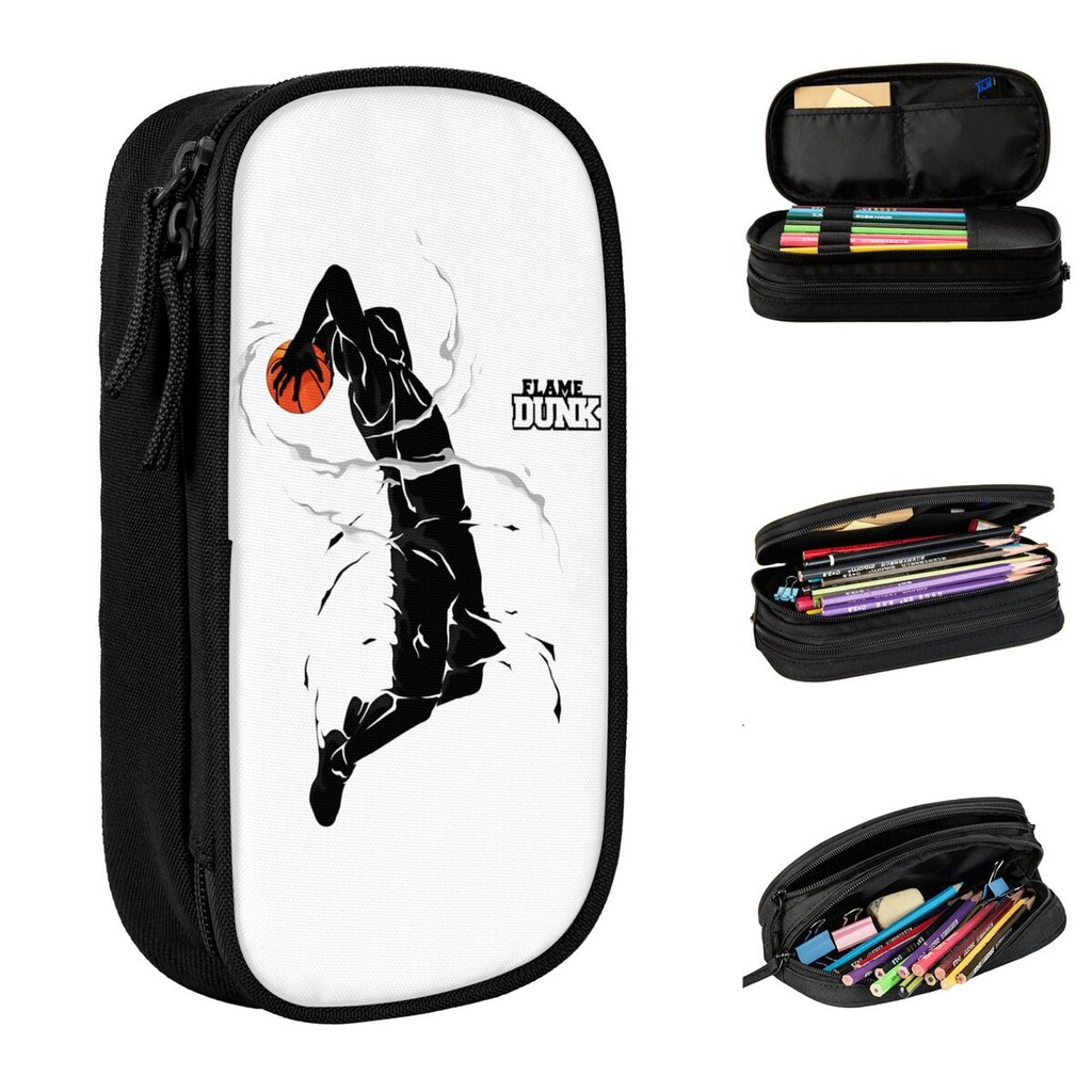 

Basketball Slam Dunk Flame Pencil Case Sakuragi Hanamichi Pen Bag Girl Boy Large Storage School Supplies Gift Pencilcases