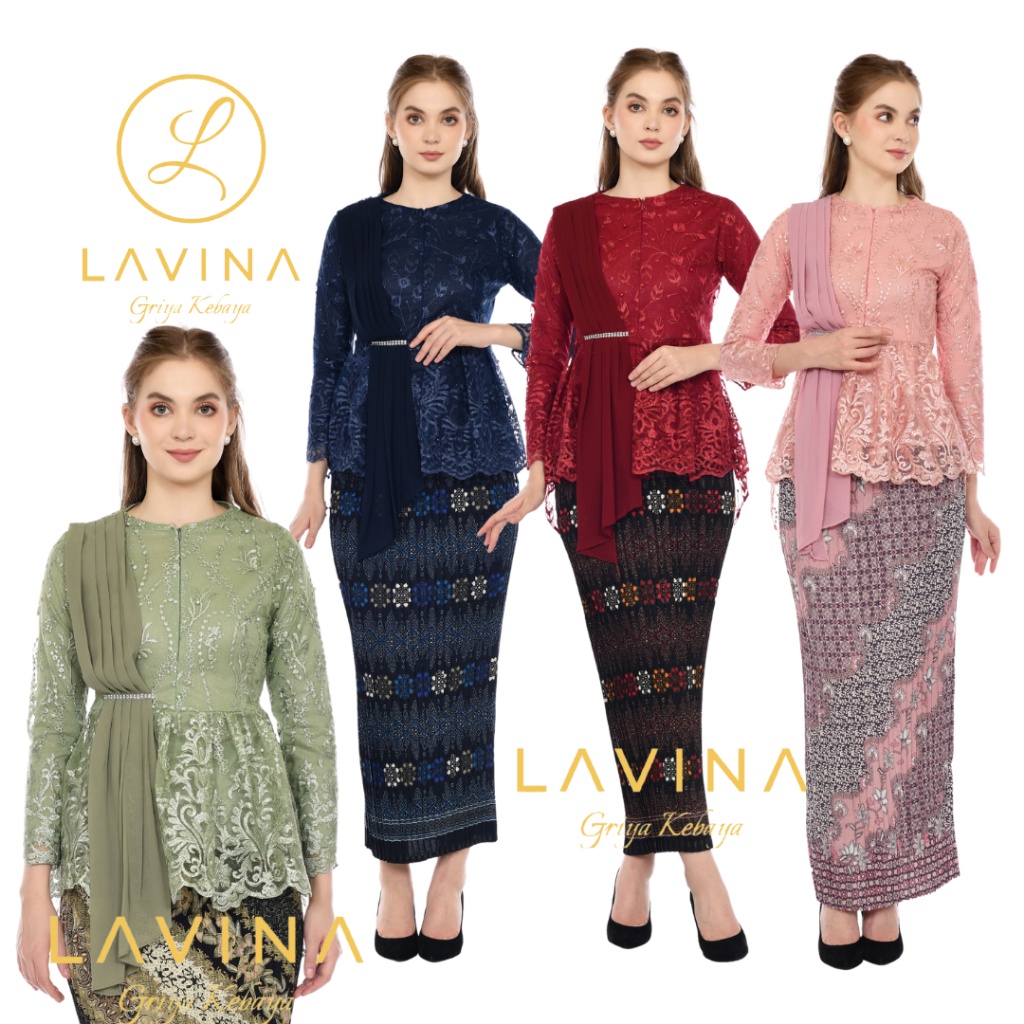 SET KEBAYA BLOUSE SELENDANG AUREL - MODEL KEBAYA TERLARIS 2023 - BAJU KEBAYA PESTA DAN WISUDA MODERN