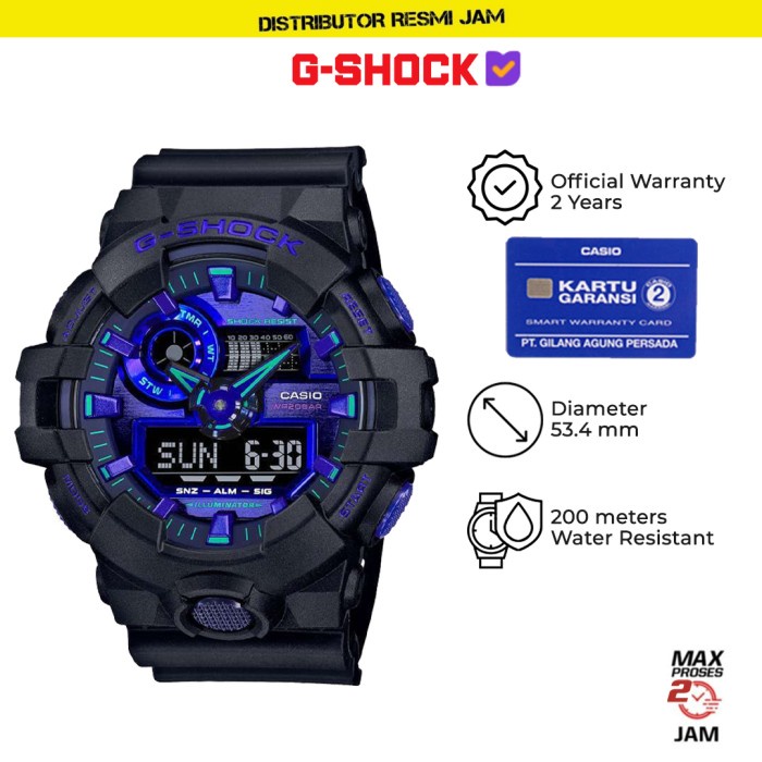 GShock GA-700VB-1ADR GA-700 GA700 Garansi Resmi 2 Tahun
