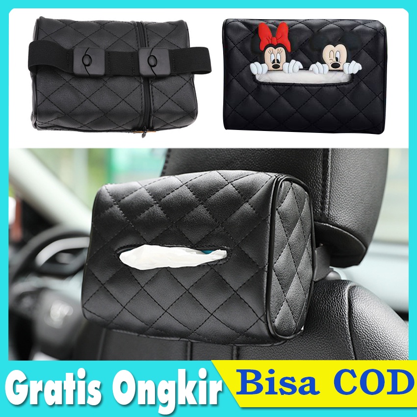 Kotak Tisu Mobil Kulit Tempat Tisu Kartun Mickey Sandaran Tangan Box Gantung Tissue Box Tisu Mobil Onderdil Mobil