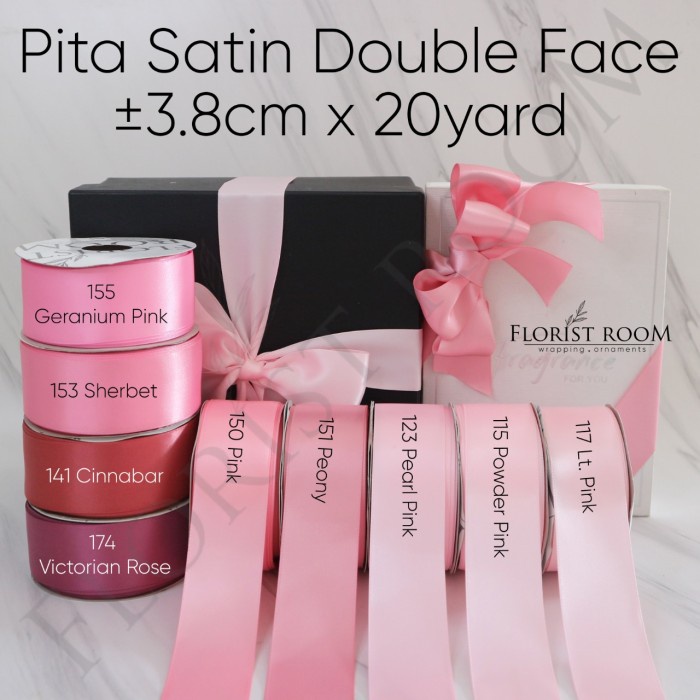 

Pita Satin Double Face Pink Series ±3.8cm x 20yard - 117 Lt. Pink ORI