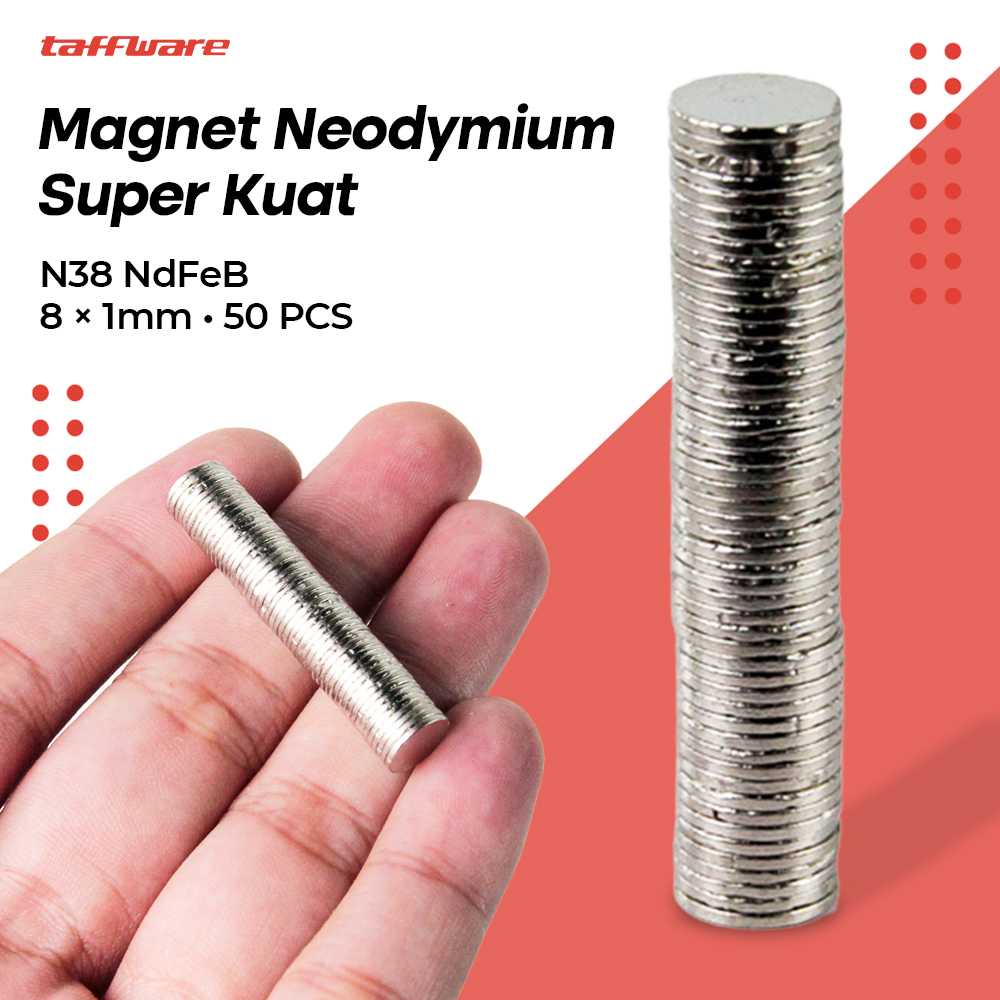 

Taffware Magnet Neodymium Super Kuat N38 NdFeB 8x1mm 50 PCS "ShofiyahaStoree