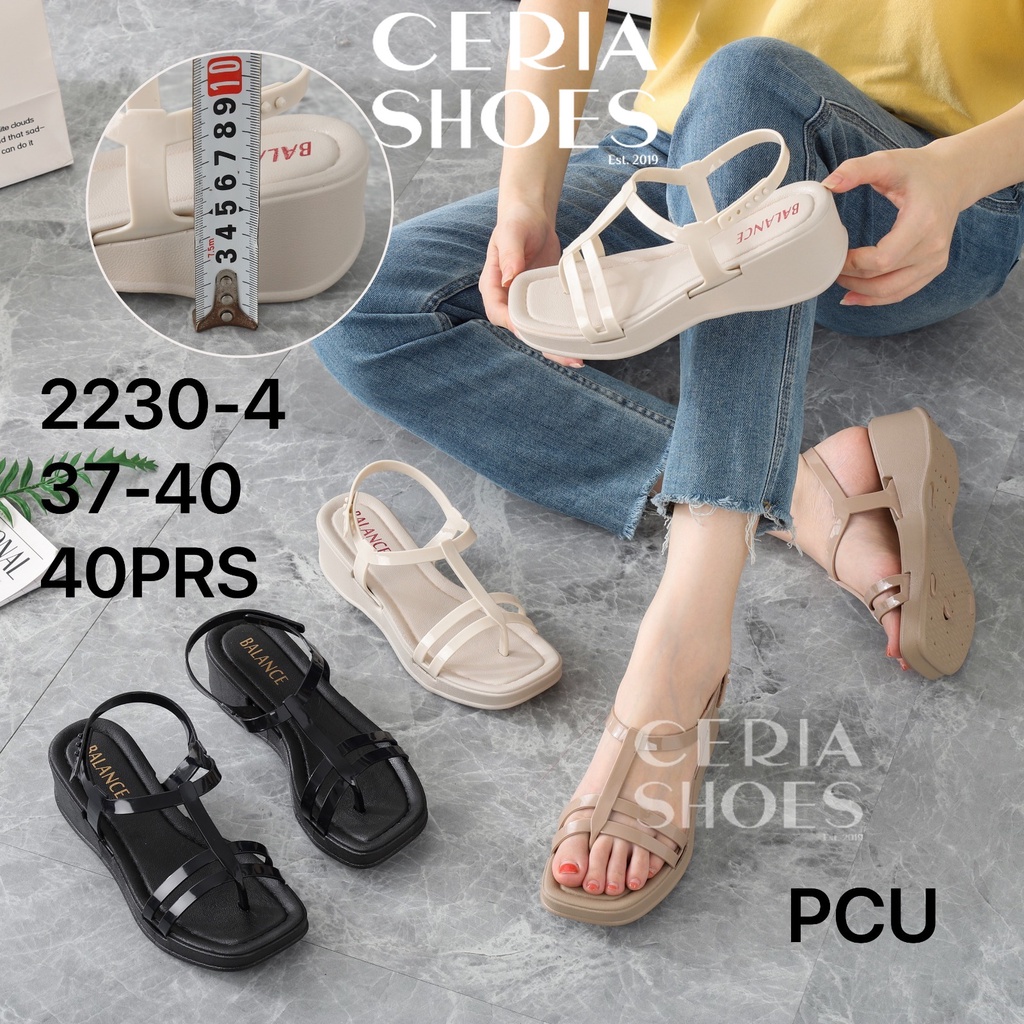 Sandal Jelly Wanita Wedges Model Tali Jepit Hak Tinggi 5 Cm Sol Anti Slip BALANCE 2230 -4