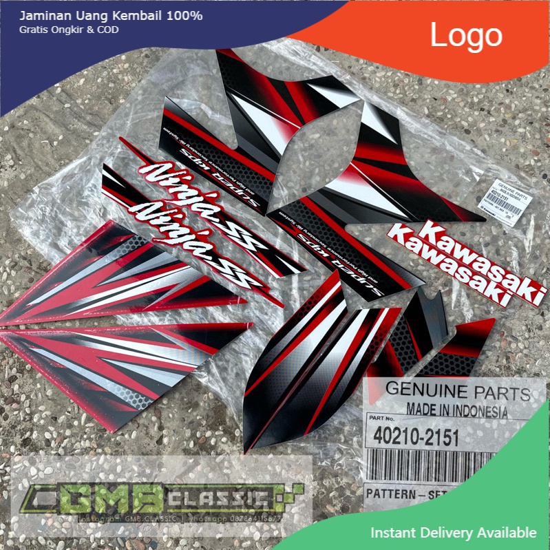 STIKER STRIPING NINJA SS MERAH ORIGINAL KAWASAKI