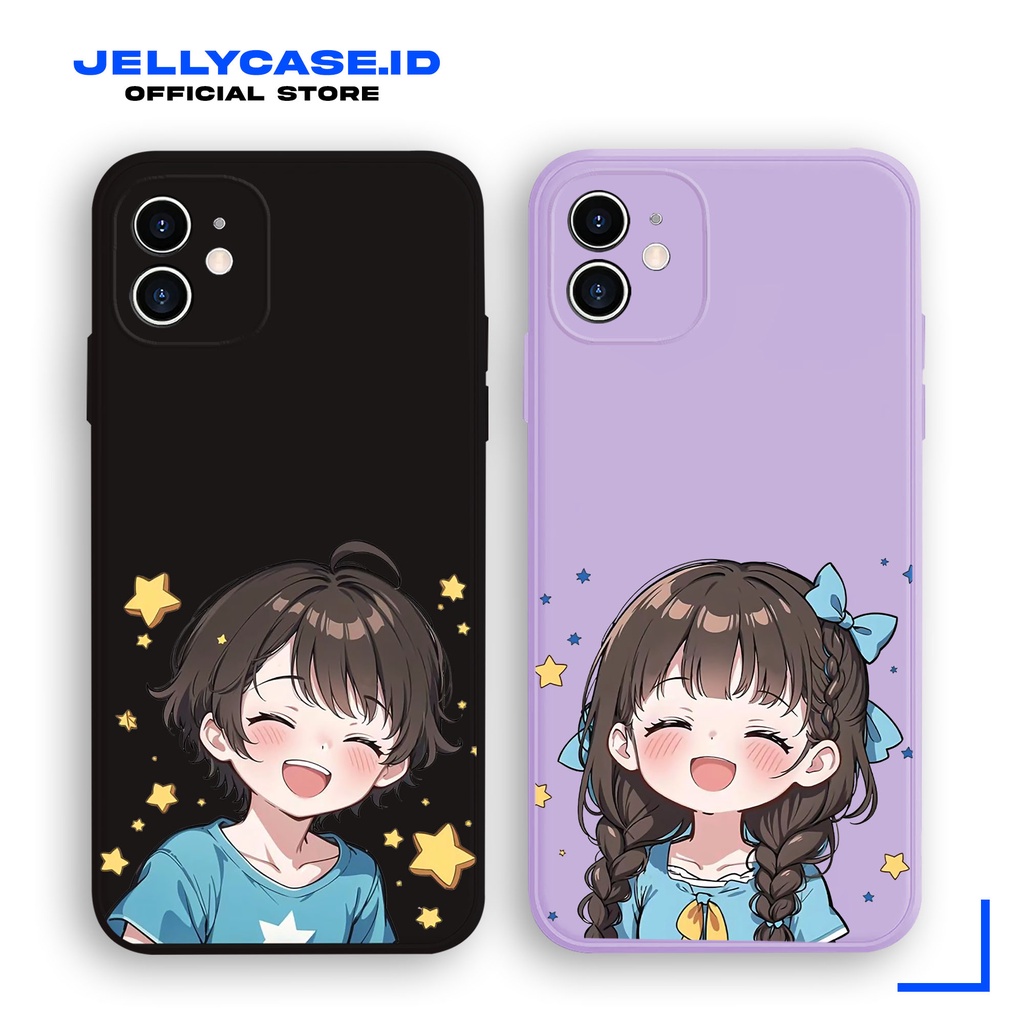 Soft Case Infinix Note 30 Hot30 Smart 7 Smart5 Hot10Play Hot 9 Play Note12 JE312 Couple Boy Girl Blue Softcase Silikon HP Aesthetic Casing Jelly Anime Kartun CameraPro