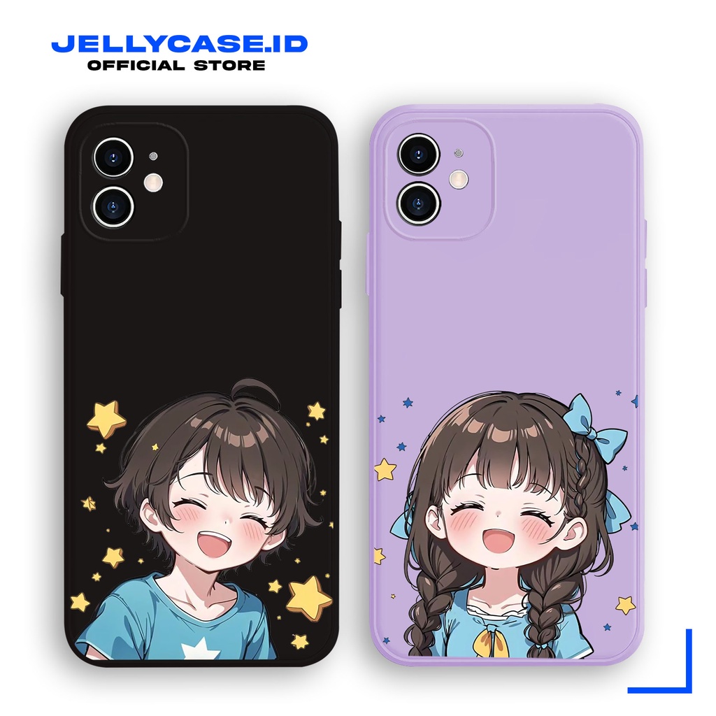 Soft Case Xiaomi Redmi Note12 Note11 Note9 Note10S 12C 9A 9 9C 9T 10A 10C JE312 Couple Boy Girl Blue