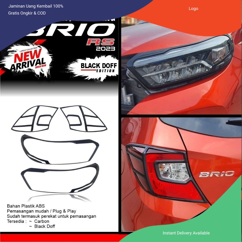 Paket garnish lampu hitam All new brio 2023. Variasi mobil