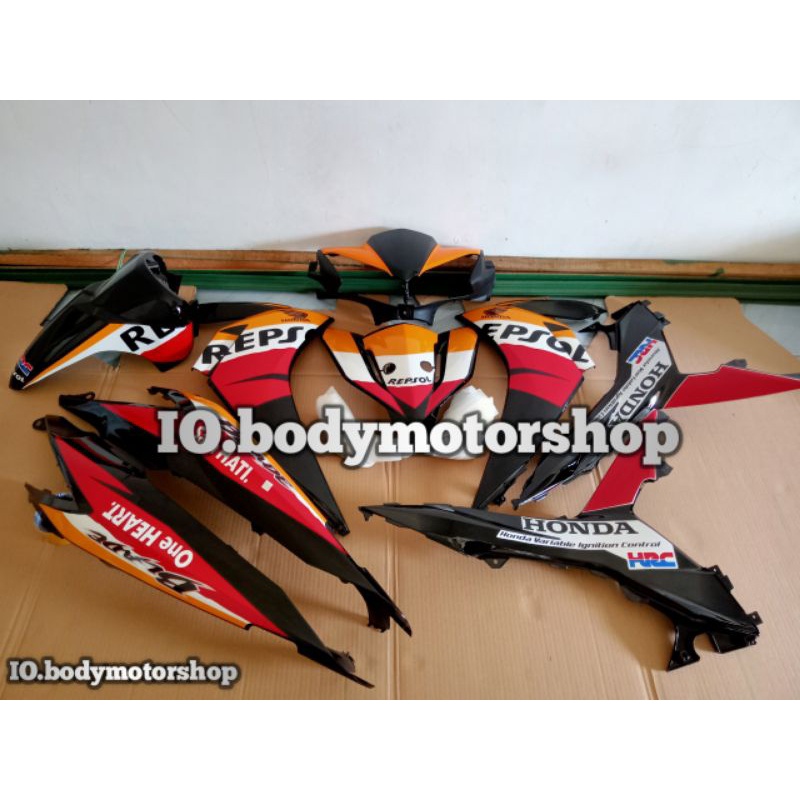 cover body halus kap body Honda blade new 125 repsol terlaris plus striping