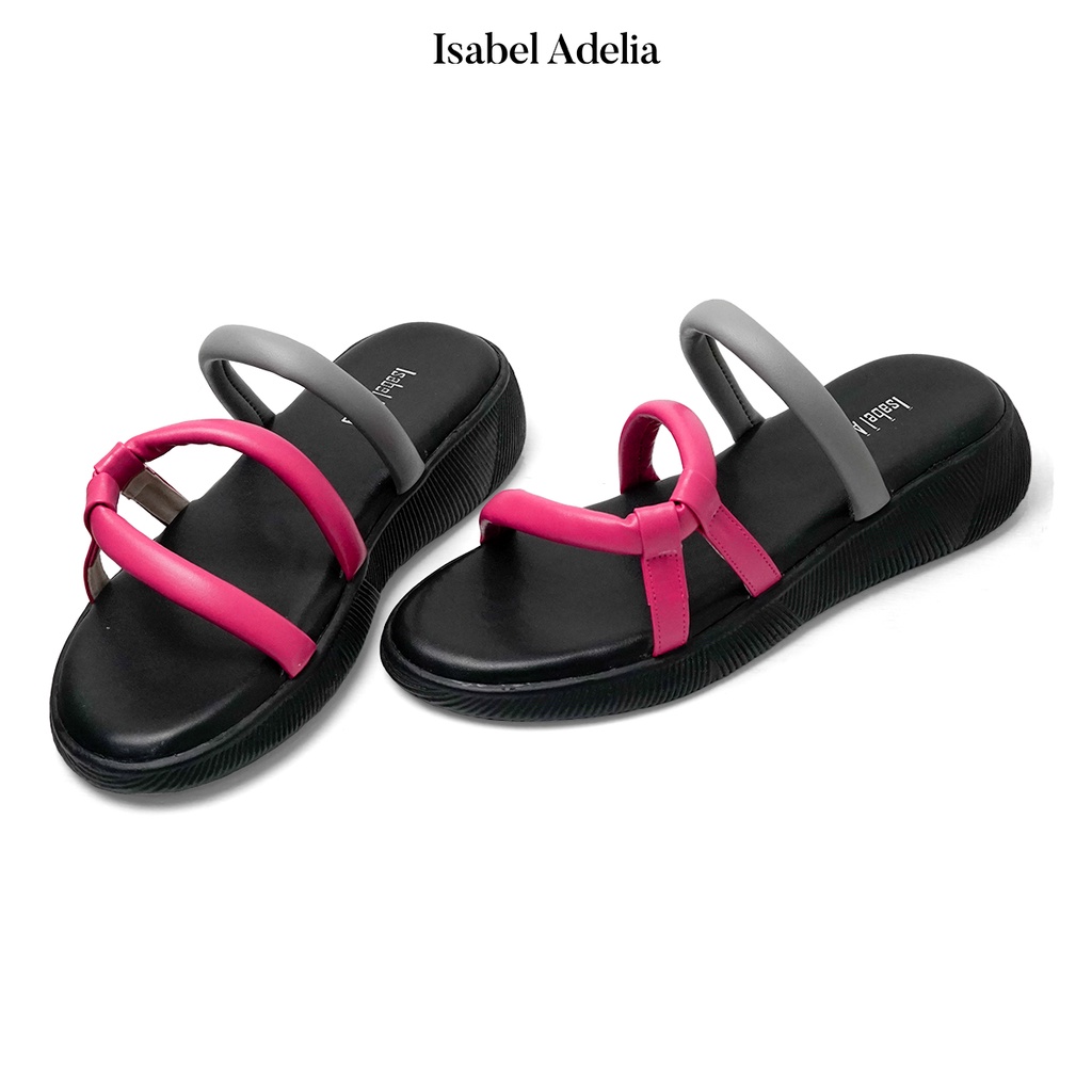 Isabel Adelia Sendal CINZIA Sandal Slop Wanita Fuschia Hitam Putih