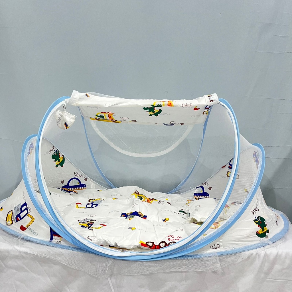OLV KELAMBU BAYI MUSIK 3 IN 1 / KASUR BAYI DAN BANTAL SET / TEMPAT TIDUR BAYI NYAMAN
