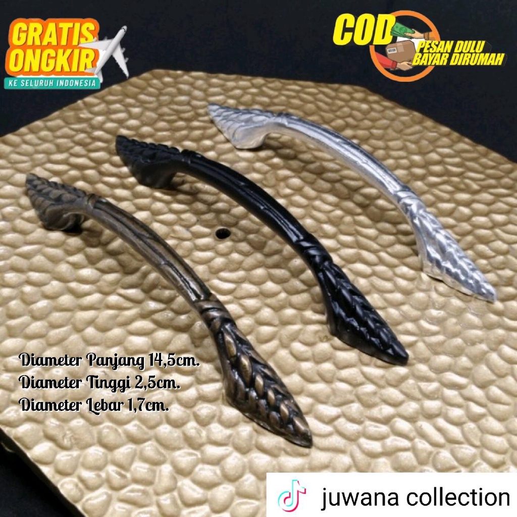 (3pcs)handle pintu almari, handle laci tarikan gagang pintu almari