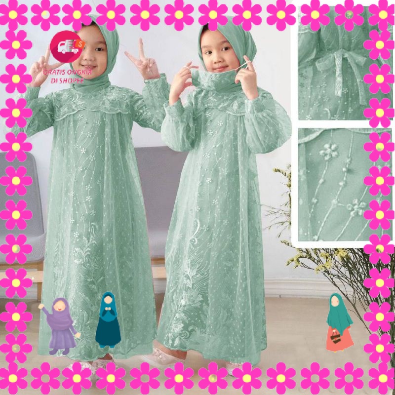 BAJU MUSLIMAH PEREMPUAN MENGAJI PIKNIK ULANG TAHUN LEBARAN/ KID LIANA (3-14 TAHUN) GAMIS ANAK PEREMP