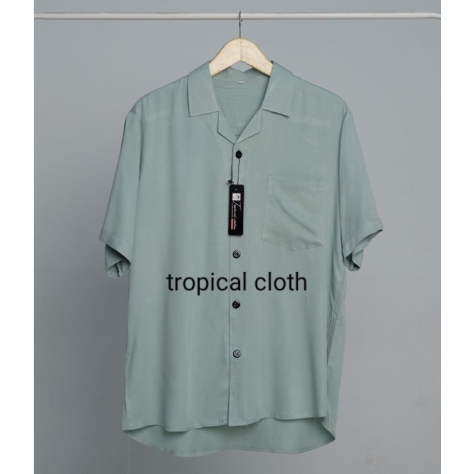 KEMEJA PENDEK VINTAGE T-SHIRT - HIJAU SAGE GTN