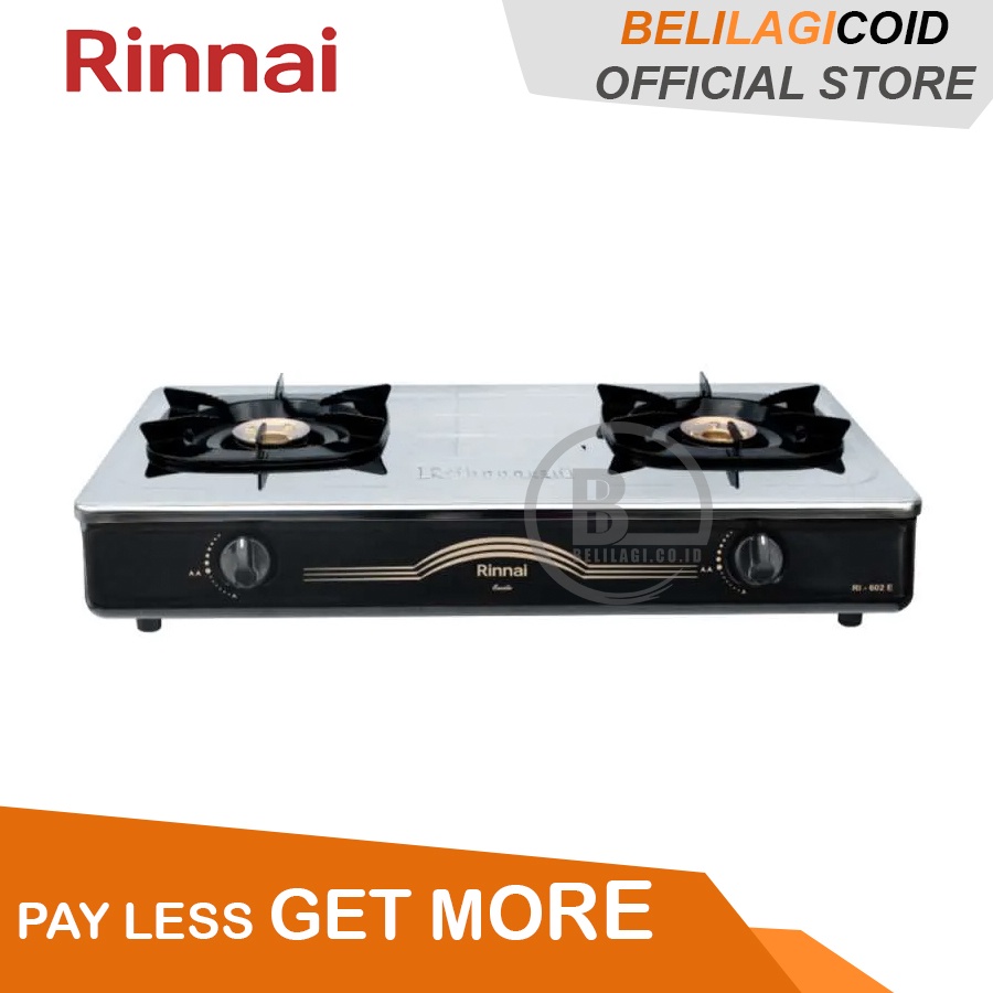 Rinnai Kompor Gas 2 Tungku RI 602 E / Kompor Rinnai 2 Tungku RI-602E / Kompor Gas Rinnai ORIGINAL RI