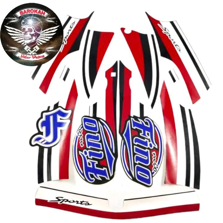 AJS AJS Striping stiker  motor yamaha mio fino karbu 2011 2011 sporty putih merah stiker Full standa