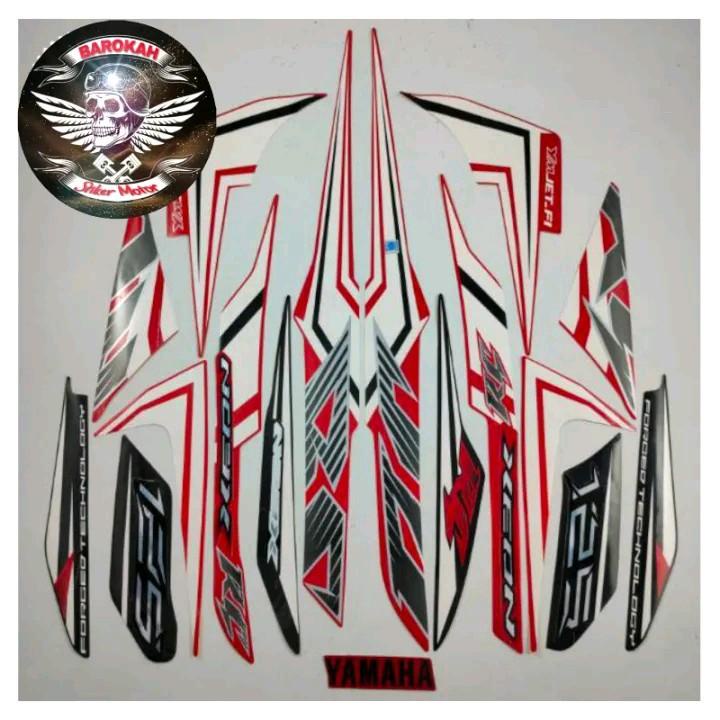 AJS AJS stiker Striping stiker  motor yamaha xeon rc 125 2014 merah Full Bodi standar    Sticker Bis