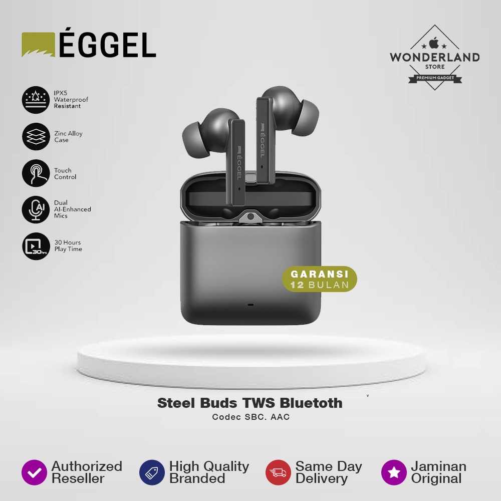 Eggel Steel Buds Zinc Alloy Metal Case AI Mics TWS Bluetooth IPX5