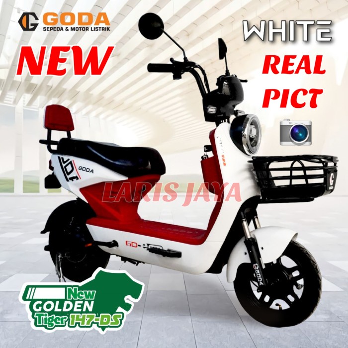 promo toko SEPEDA LISTRIK GODA 147DS SEPEDA LISTRIK JOK MOTOR GODA 147D S TERBARU - Putih