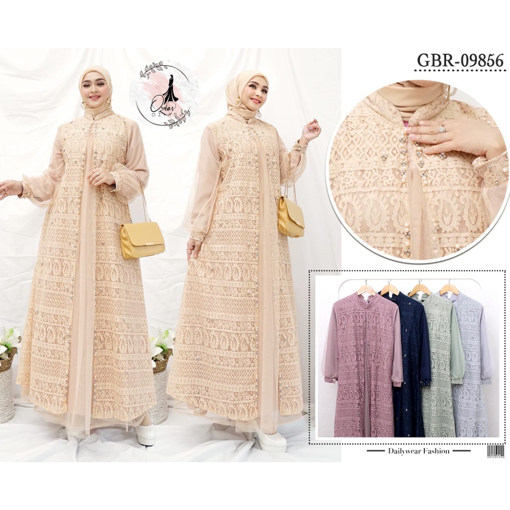 BAJU PESTA PREMIUM MEWAH GAMIS  BROKAT ARABELLA 09856 I Gamis Remaja Mewah I Fashion Muslimah
