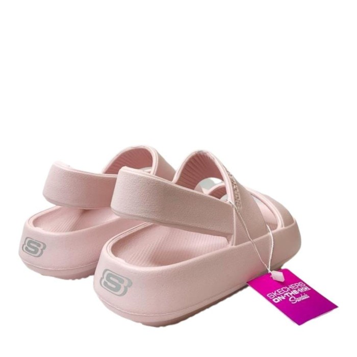 DRB Sandal Wedges Wanita Skechers Tali Belakang - Soft Pink, 40