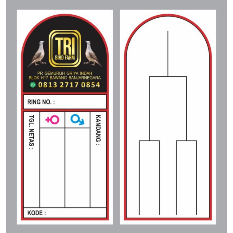 Kitir burung/akte kelahiran burung/silsilah burung/akte termurah/kitir burung perkutut/kitir burung 