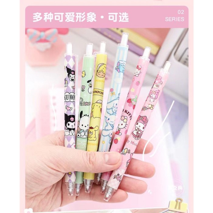 

Pulpen Gel Lucu Sanrio Cute Cartoon Pens Ball Pen 0.5 Tinta Hitam 02