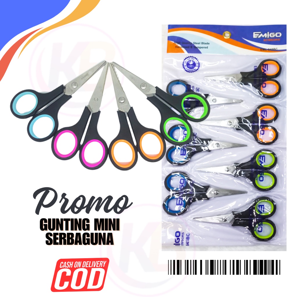 

(6 Pcs) Gunting Kecil - Gunting Warung - Gunting Kertas - Gunting Pakarya Murah (Emigo 845 BC) - Toko Gemilang
