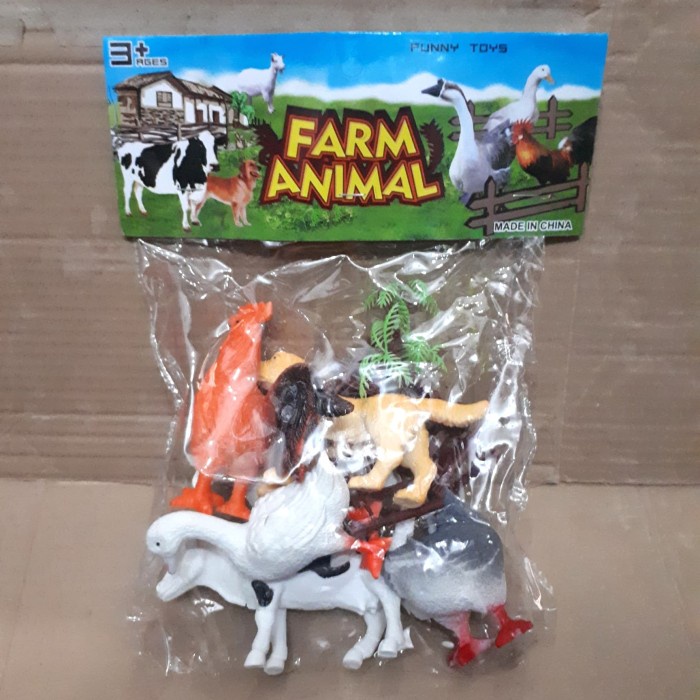 Mainan MINIATUR HEWAN TERNAK / ANIMAL FARM KARET - Model 1