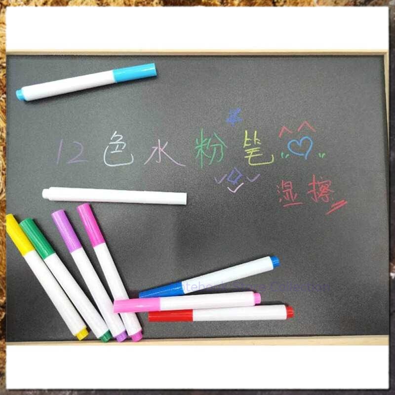 

Notebook Store Collection Kapur Liquid Chalk Erasable Pen Marker Kaca Papan Tulis 12PCS