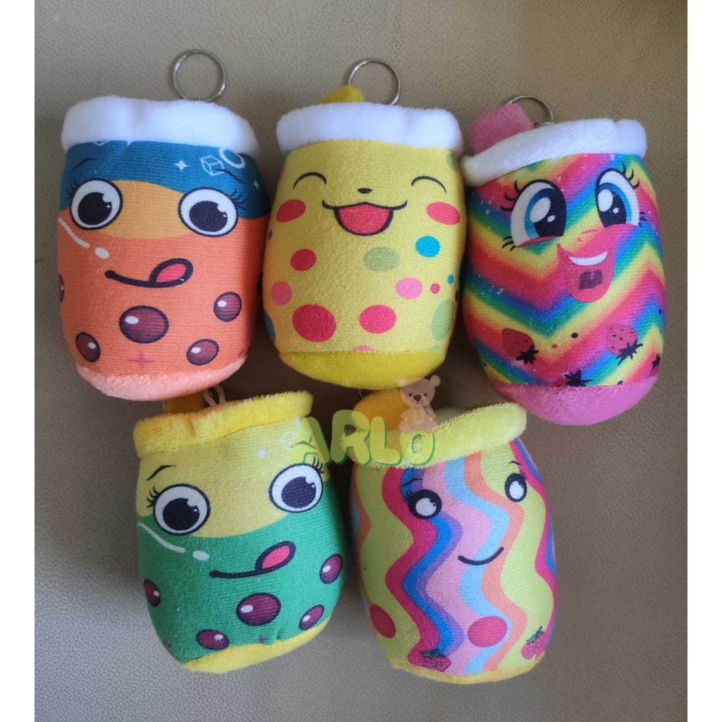 Gantungan Kunci Tas Boba Mini Imut Boneka Karakter Aksesoris 3D Keychains Murah Gift Kado Hiasan Min